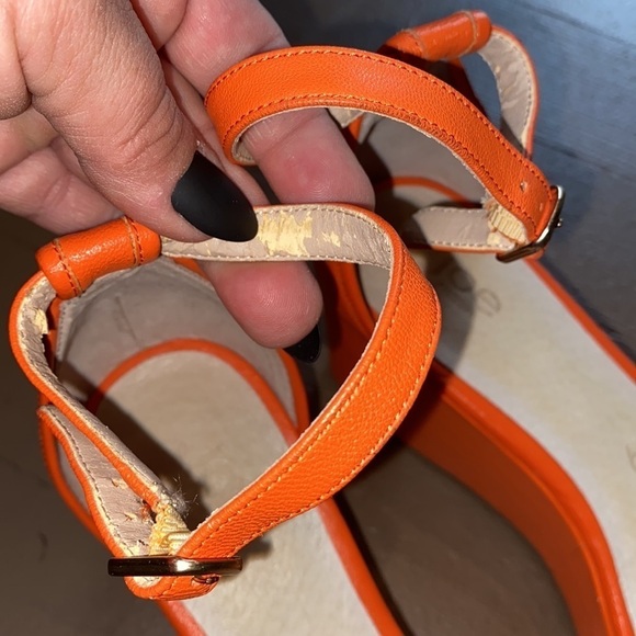 Joe fresh shoes orange platform ankle strap adjustable size 9 - Picture 3 of 7